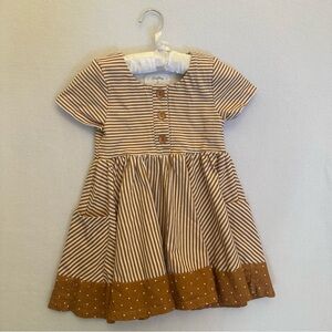 SweetHoney Brown Striped Kids Dress